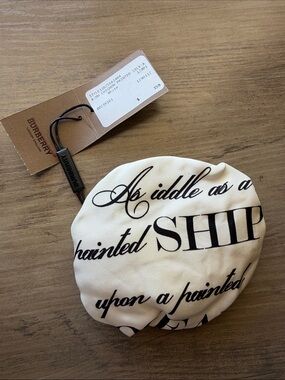 NWT Burberry Chignon Bun Printed Silk Script